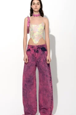 PINK DENIM BOYFRIEND TROUSERS