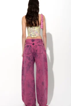 PINK DENIM BOYFRIEND TROUSERS