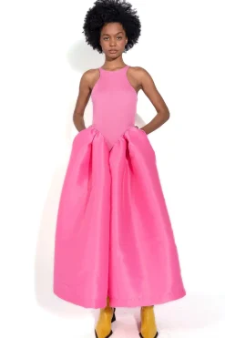 PINK DRESS WITH TANK TOP SCOOPED