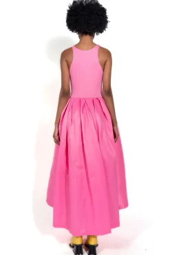 PINK DRESS WITH TANK TOP SCOOPED