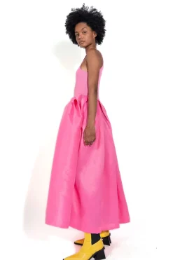 PINK DRESS WITH TANK TOP SCOOPED