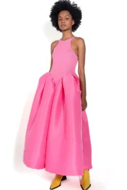 PINK DRESS WITH TANK TOP SCOOPED