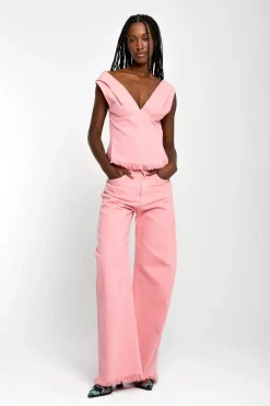PINK DRILL BOYFRIEND TROUSERS