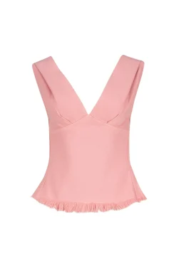 PINK DRILL FITTED OFF SHOULDER TOP