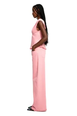 PINK DRILL FITTED OFF SHOULDER TOP