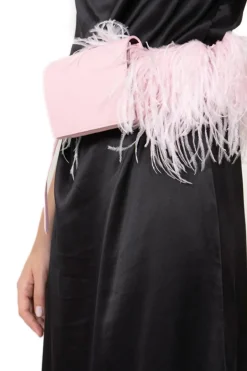 PINK FEATHER BELT BAG