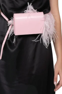 PINK FEATHER BELT BAG