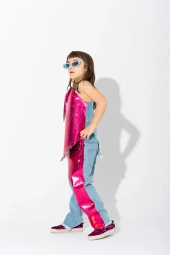 PINK FOIL BAGGY TROUSERS