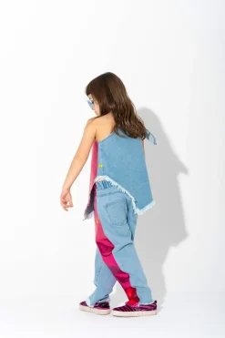 PINK FOIL BAGGY TROUSERS