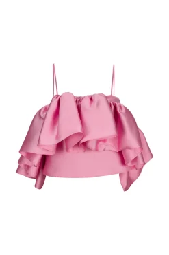 PINK FRONT FRILL TOP