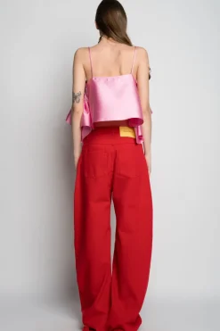 PINK FRONT FRILL TOP