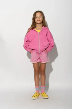 PINK JACKET WITH EMBROIDERED LOGO