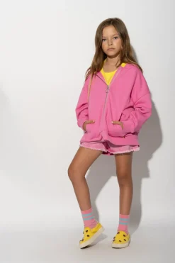 PINK JACKET WITH EMBROIDERED LOGO