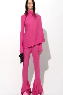 PINK MERINO DRAPED JUMPER