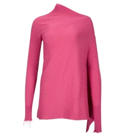 PINK MERINO DRAPED JUMPER