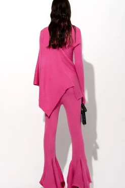 PINK MERINO DRAPED JUMPER