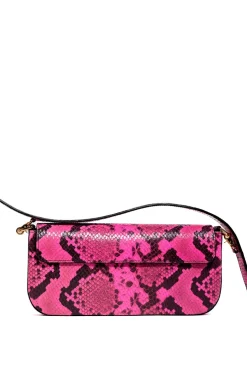 PINK SNAKE PRINT CLUTCH BAG