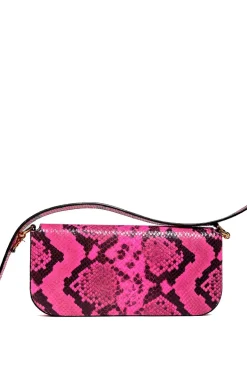 PINK SNAKE PRINT CLUTCH BAG