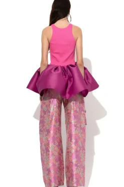 PINK TANK TOP WITH PEPLUM
