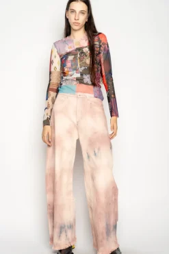 PINK TIE DYE BOYFRIEND TROUSERS