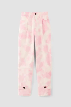 PINK TIE-DYE CUFFED TROUSERS