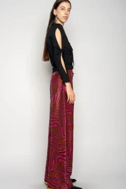 PINK ZEBRA BROCADE BOYFRIEND TROUSERS