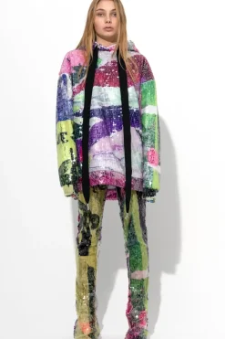 PRINTED SEQUIN HOODIE