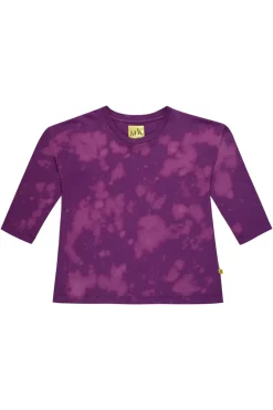 PURPLE AND PINK SPLATTERED LONG SLEEVE TOP