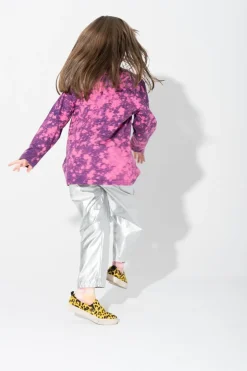 PURPLE AND PINK SPLATTERED LONG SLEEVE TOP