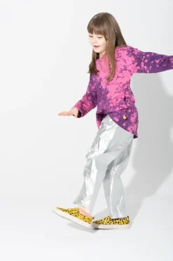 PURPLE AND PINK SPLATTERED LONG SLEEVE TOP