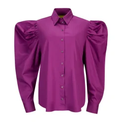 PURPLE BALLOON SLEEVE SHIRT