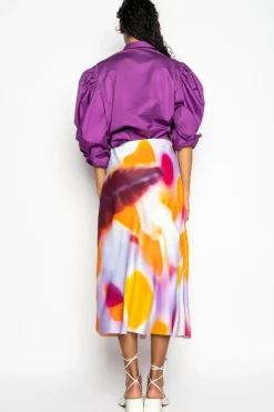 PURPLE BALLOON SLEEVE SHIRT