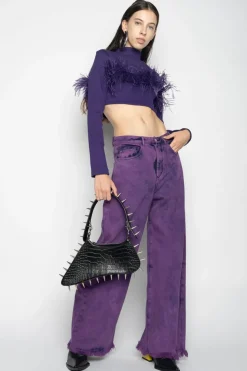 PURPLE BOYFRIEND TROUSERS