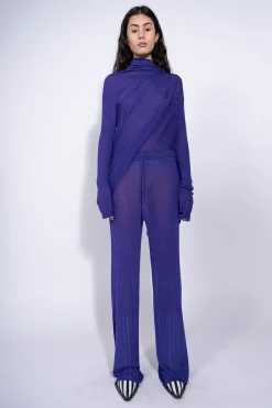 PURPLE DRAPED JUMPER IN LIGHTWEIGHT KNIT