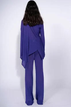 PURPLE DRAPED JUMPER IN LIGHTWEIGHT KNIT
