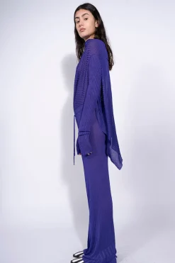PURPLE DRAPED JUMPER IN LIGHTWEIGHT KNIT