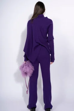 PURPLE KNITTED TROUSERS