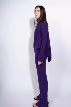 PURPLE KNITTED TROUSERS