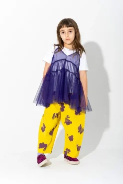 PURPLE LAYERED TULE TOP T SHIRT
