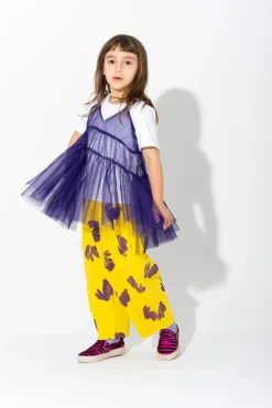 PURPLE LAYERED TULE TOP T SHIRT