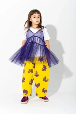 PURPLE LAYERED TULE TOP T SHIRT