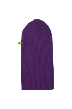 PURPLE MERINO KNIT BEANIE