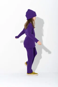 PURPLE MERINO KNIT BEANIE