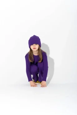 PURPLE MERINO KNIT TROUSERS