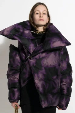 PURPLE TIE DYE M'A PUFFER JACKET