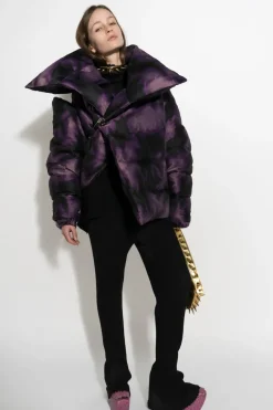 PURPLE TIE DYE M'A PUFFER JACKET