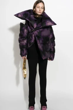 PURPLE TIE DYE M'A PUFFER JACKET