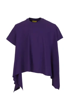 PURPLE T-SHIRT WITH SIDE FLAPS