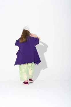 PURPLE T-SHIRT WITH SIDE FLAPS