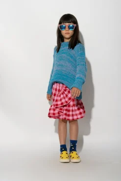 RED AND PINK GINGHAM SHORT SKIRT